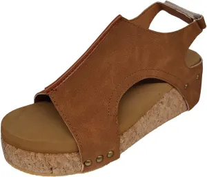 Platform Wedges Sandals Women Comfortable Open Toe Casual Shoes Buckle Ankle Strap Comfortable Casual Summer Shoes Comfy Orthopedic Cork Sandals Slip On Espadrilles