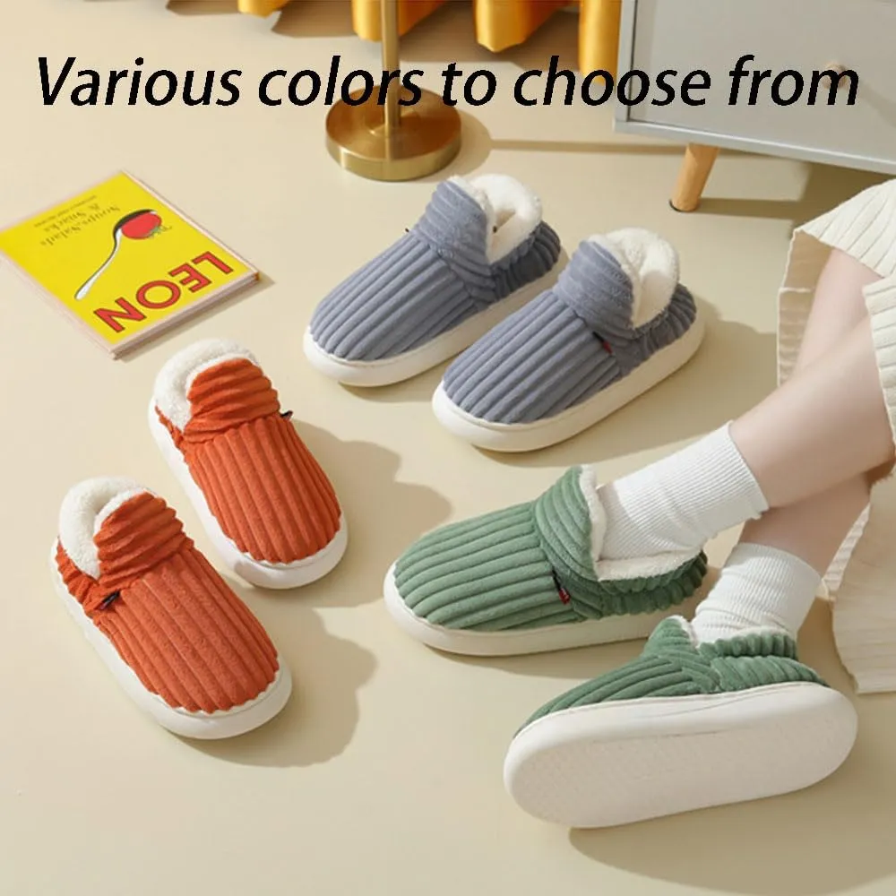 Pluffi Slipper Booties Men, Warm Fluffy Slippers for women House, Thick Sole Anti-Skid Cozy & Stylish Cloud Slides