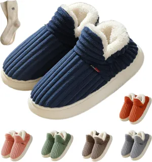 Pluffi Slipper Booties Men, Warm Fluffy Slippers for women House, Thick Sole Anti-Skid Cozy & Stylish Cloud Slides