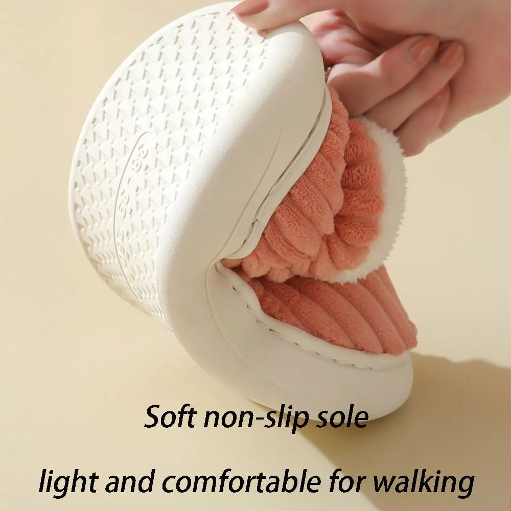 Pluffi Slipper Booties Men, Warm Fluffy Slippers for women House, Thick Sole Anti-Skid Cozy & Stylish Cloud Slides