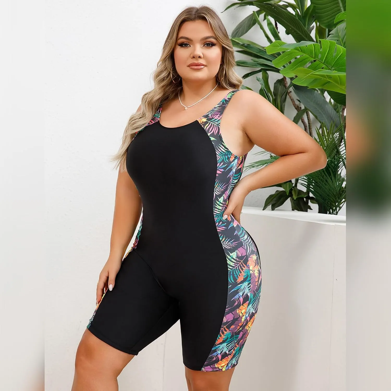 Plus Size Rash Guard for Women Zip Up High Stretchy Long Sleeve One Piece Sun Protection Swimsuits Bathing Suit