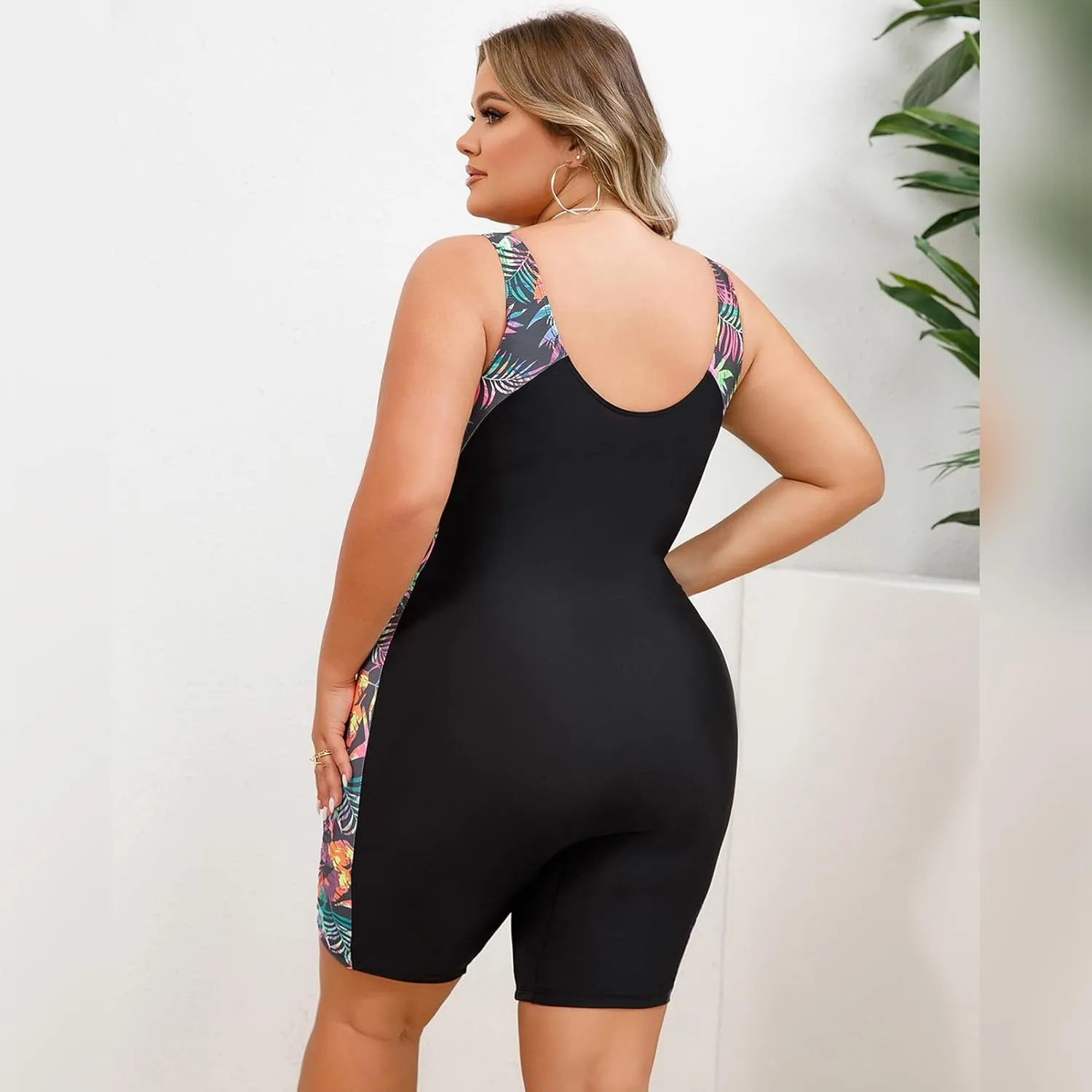 Plus Size Rash Guard for Women Zip Up High Stretchy Long Sleeve One Piece Sun Protection Swimsuits Bathing Suit