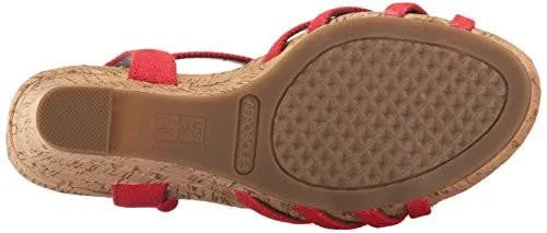 Plush Around Wedge Sandal Red Fabric 105 M Us