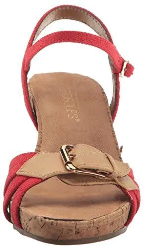 Plush Around Wedge Sandal Red Fabric 105 M Us