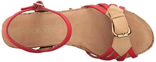 Plush Around Wedge Sandal Red Fabric 105 M Us