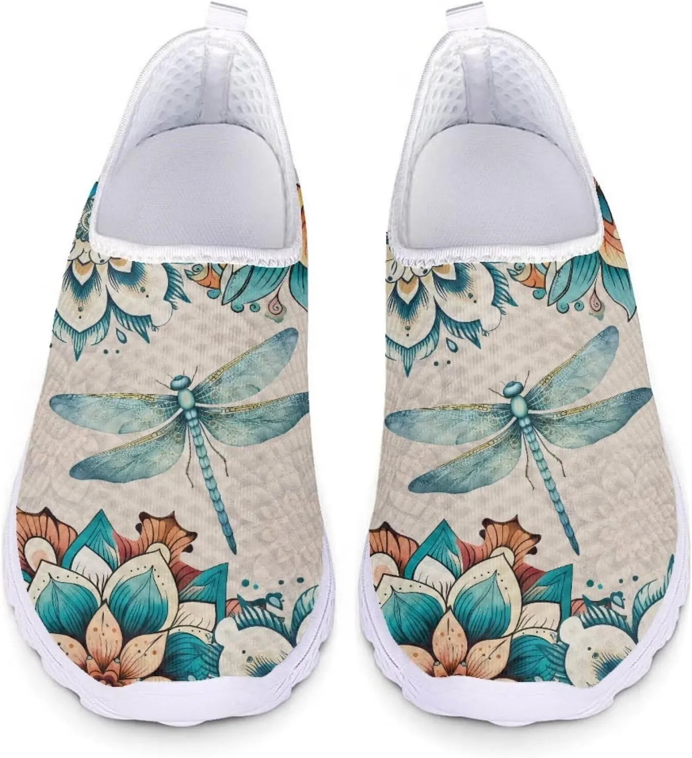 POLERO Sunflower Slip On Shoes for Women Butterfly Walking Shoes Lightweight Water Shoes Casual Sports Mesh Shoes