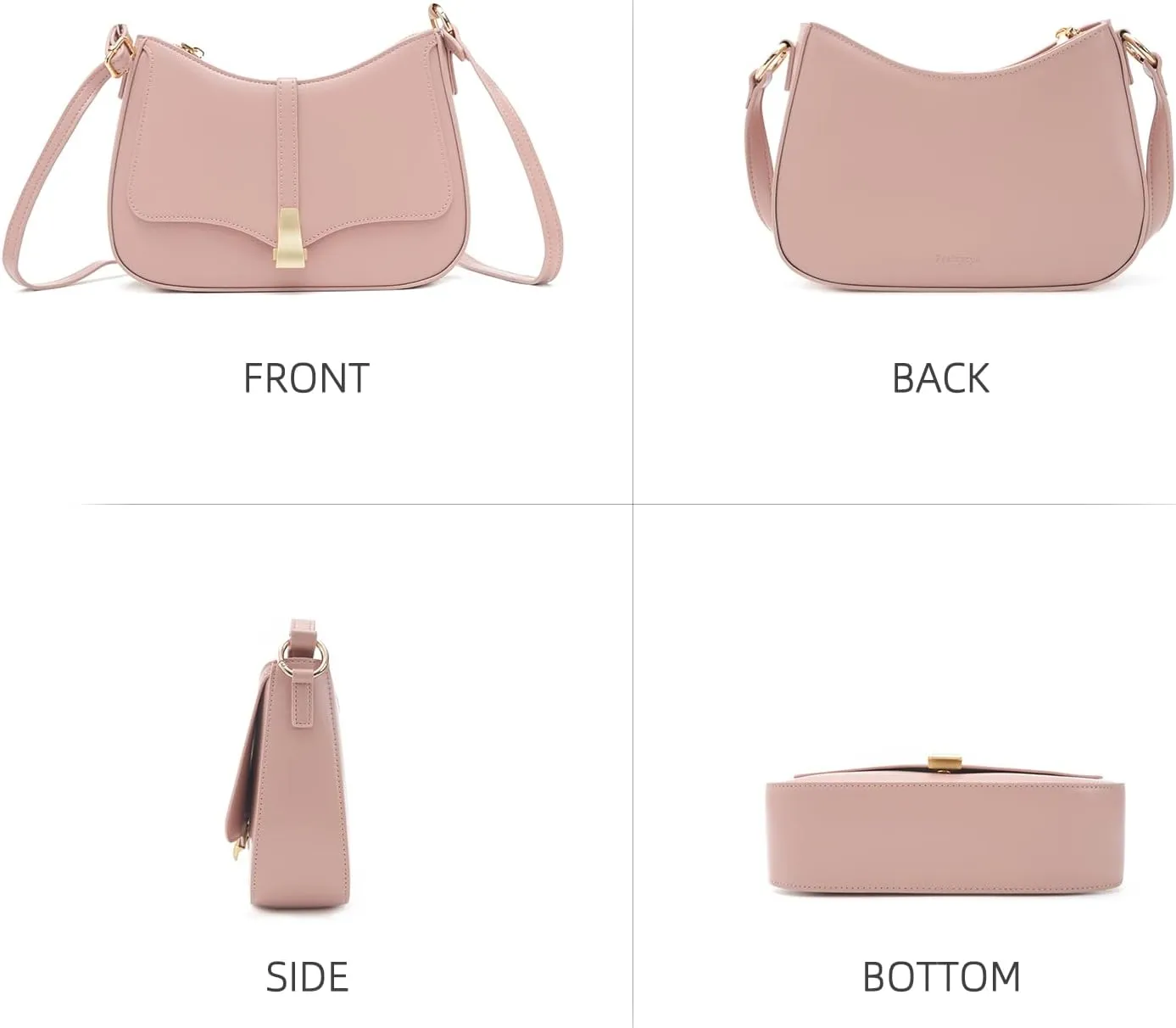 Prettyzys Crescent Shoulder Bag for Women, Vintage Retro Vegan Leather Clutch Tote Handbags Crossbody Bags Handbag for Women