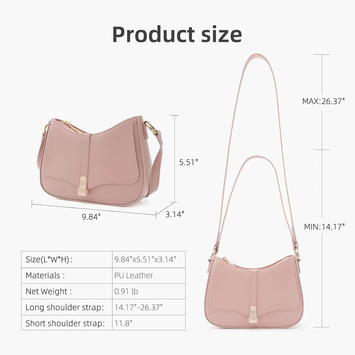 Prettyzys Crescent Shoulder Bag for Women, Vintage Retro Vegan Leather Clutch Tote Handbags Crossbody Bags Handbag for Women