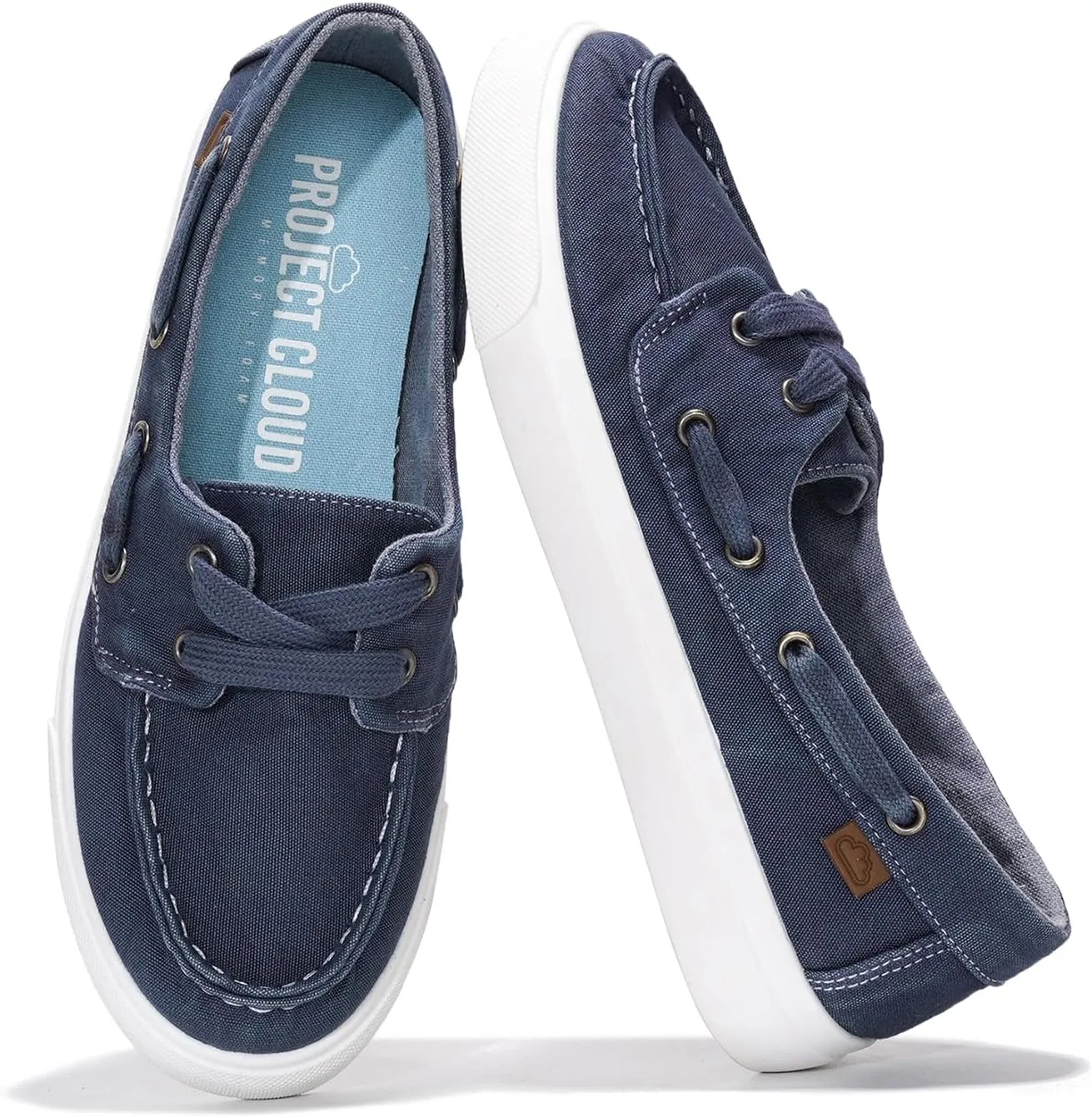 Project Cloud Sneakers for Women - Memory Foam Spring Shoes for Women Footwear - Slip-On Boat Shoes - Non Slip Fashion Sneakers - Lightweight Loafers (Seasalt)