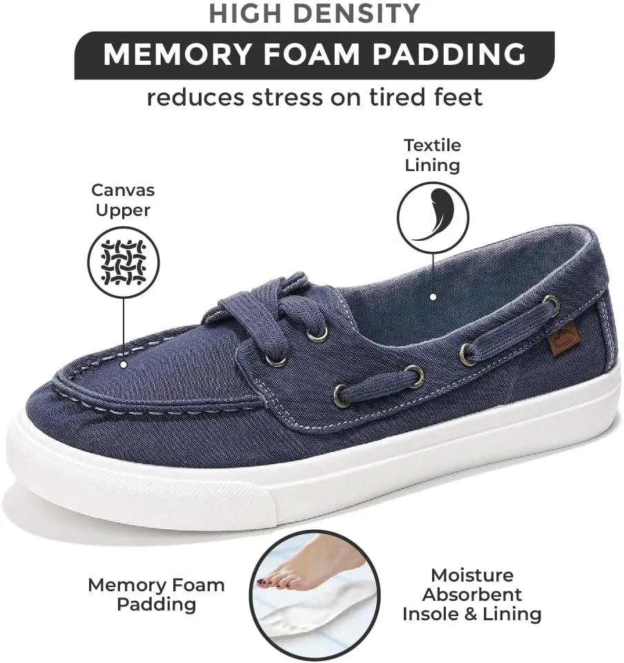 Project Cloud Sneakers for Women - Memory Foam Spring Shoes for Women Footwear - Slip-On Boat Shoes - Non Slip Fashion Sneakers - Lightweight Loafers (Seasalt)