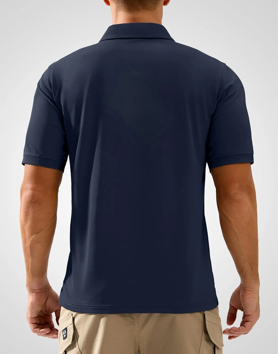 Pudolla Mens Tactical Shirts Short Sleeve Golf Work Polos Moisture Wicking Dry Fit Collared Shirt Lightweight Polo Shirt