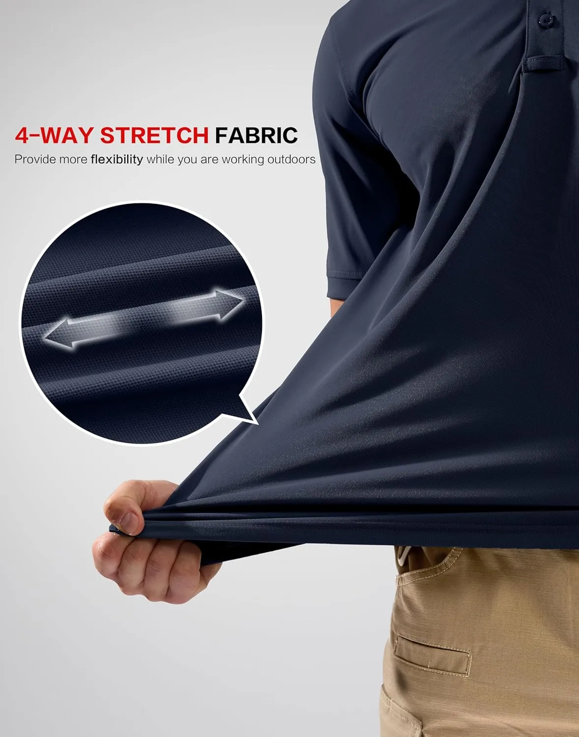 Pudolla Mens Tactical Shirts Short Sleeve Golf Work Polos Moisture Wicking Dry Fit Collared Shirt Lightweight Polo Shirt