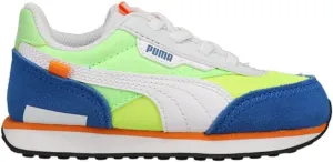Puma Kids Future Rider Sneaker, White-Fizzy Lime Royal, 9 US Unisex Toddler