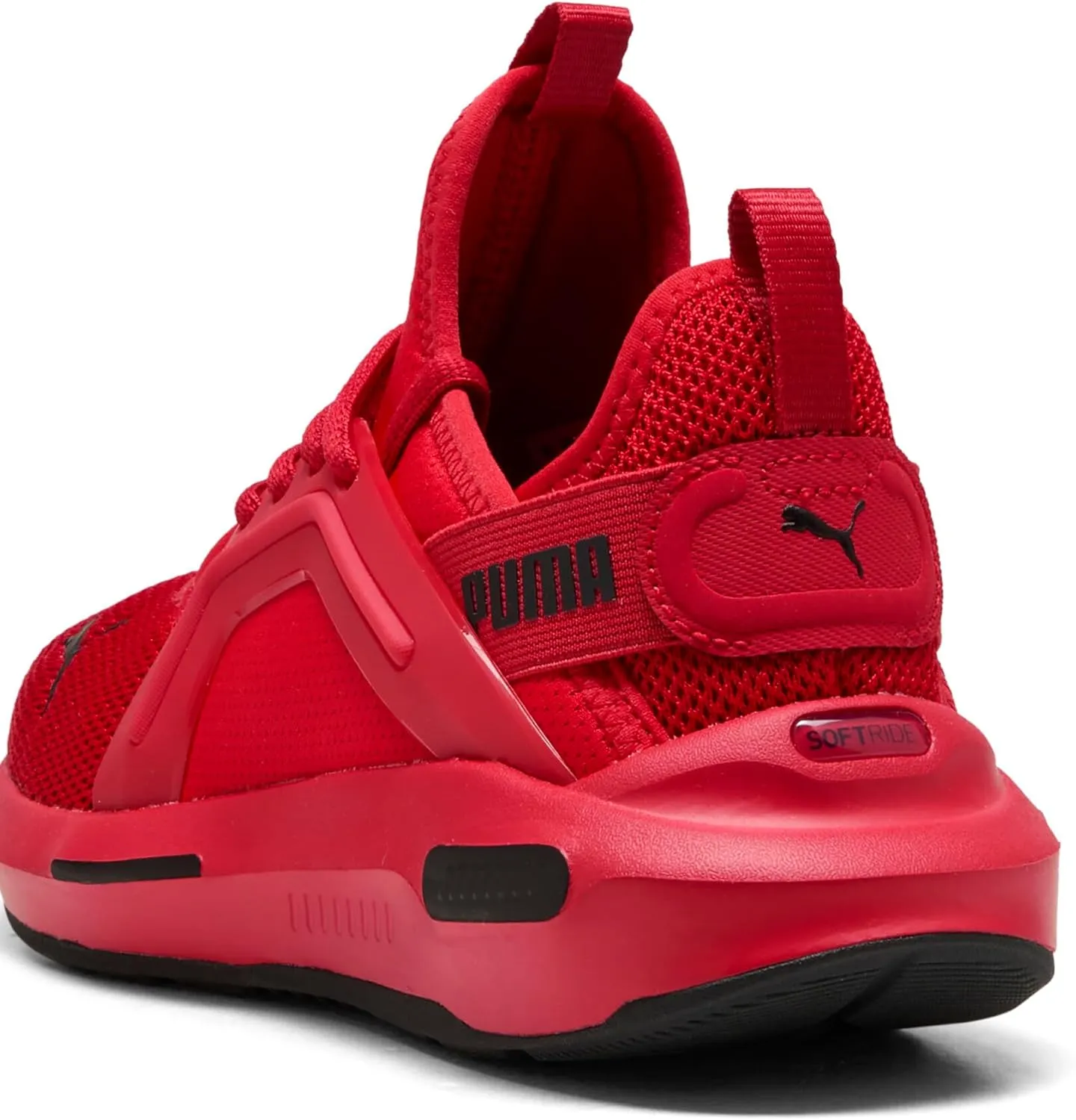 PUMA Softride Enzo Sneaker, Black-Red Fire, 6 US Unisex Big Kid