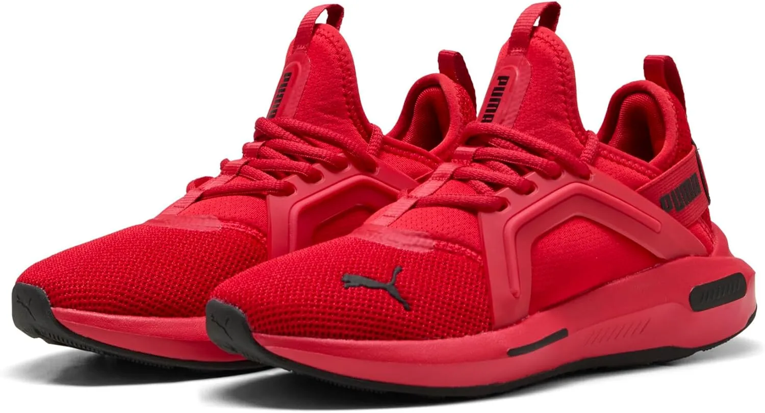 PUMA Softride Enzo Sneaker, Black-Red Fire, 6 US Unisex Big Kid