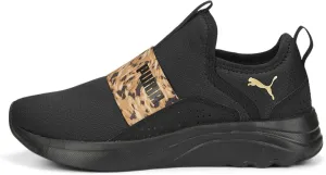 PUMA Women's SOFTRIDE Sophia Slip On Sneaker, Black Team Gold, 7.5 M