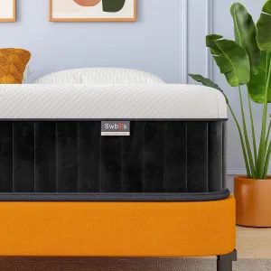 Queen Mattress 12 Inch, Hybrid Mattress Queen Size, Bed Matress in a Box, Pressure Relief & Fiberglass Free