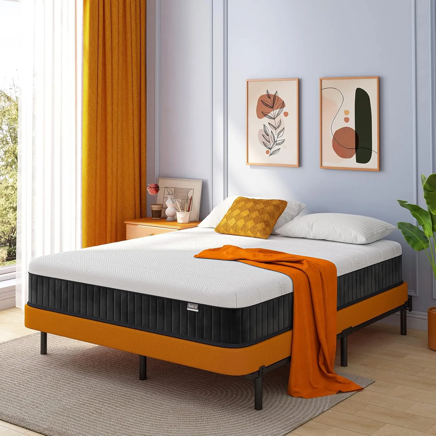 Queen Mattress 12 Inch, Hybrid Mattress Queen Size, Bed Matress in a Box, Pressure Relief & Fiberglass Free