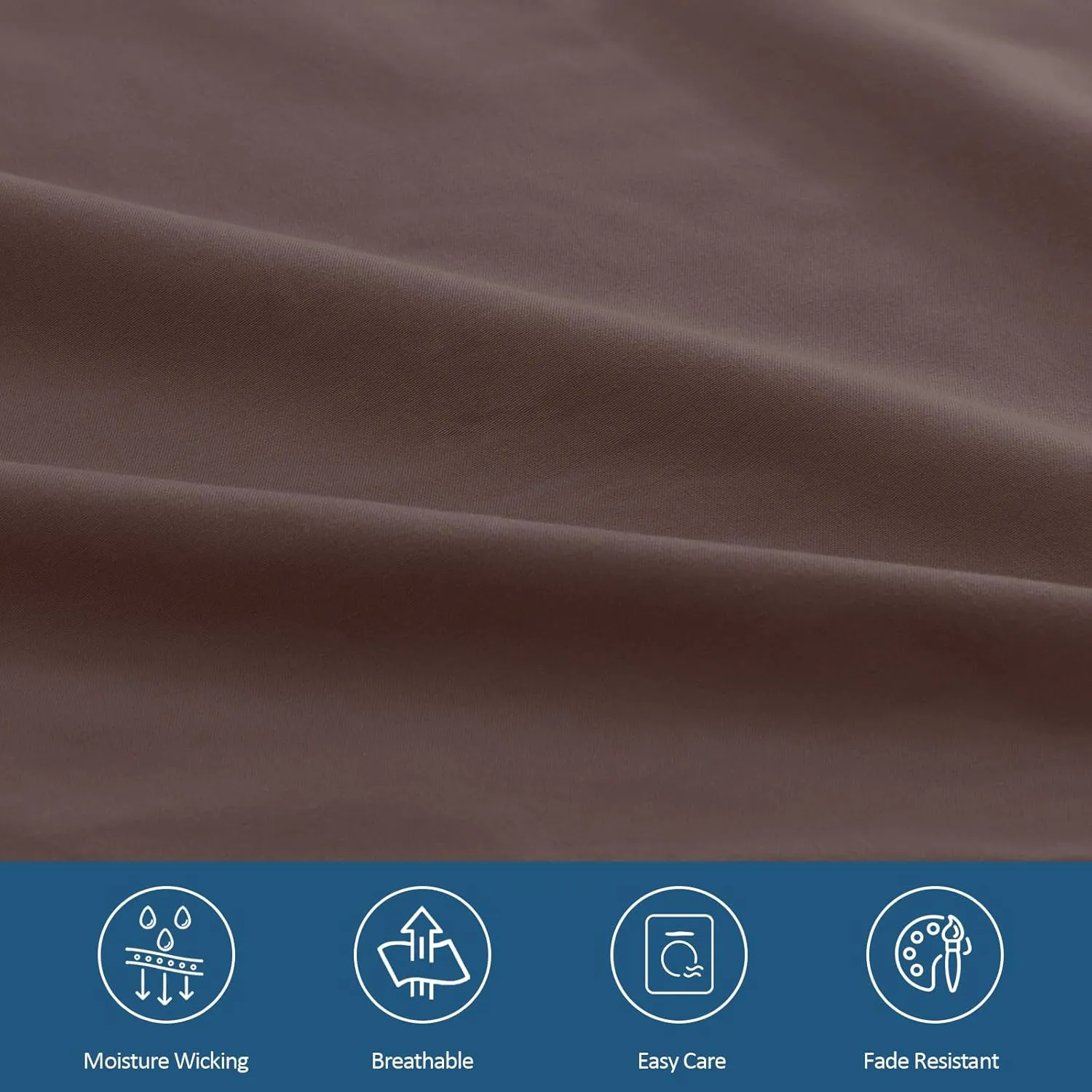 Queen Sheet Set for Air Mattress - Sheets Queen Size Bed Set - 3Pcs Side Storage Pocket Fitted Sheet & Pillowcases Easily Fits 16in to 24in Pillow Top Air Bed Mattress - Brown