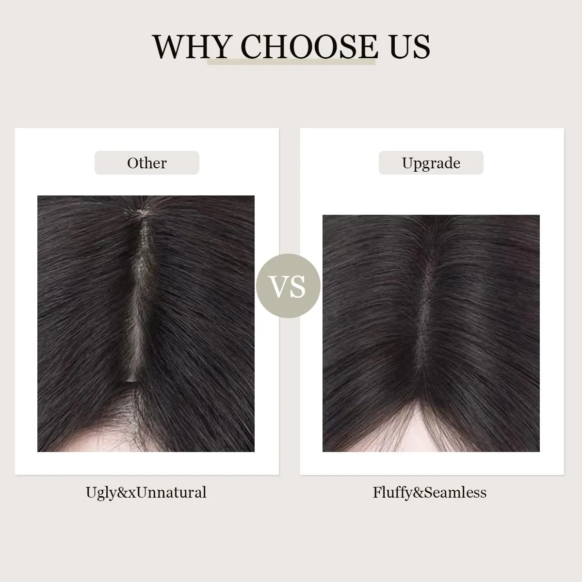 Real Human Hair Toppers for Women - No Bangs, Premium Remy Hair, 14 inch