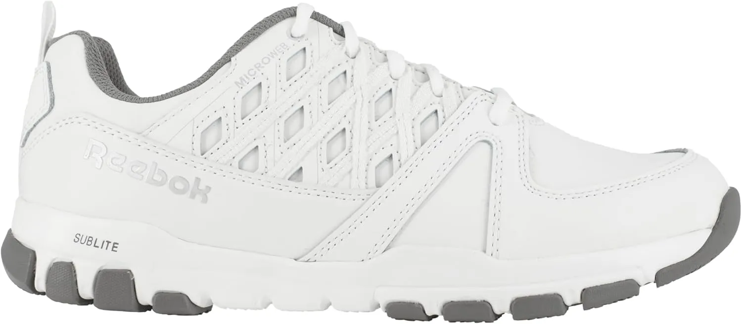 Reebok Work Men's RB4015 Sublite Athletic Soft Toe Work Shoe Black with Grey Trim Safety