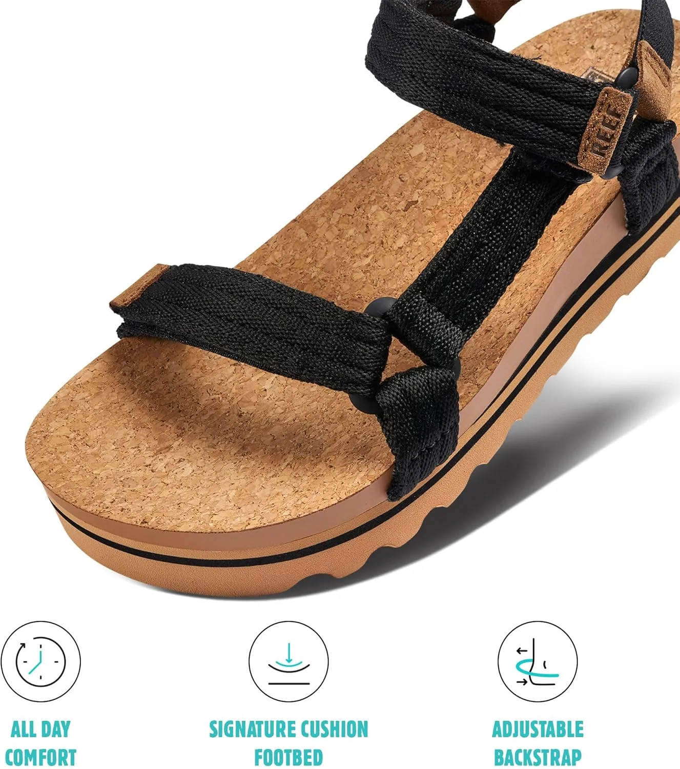 REEF Cushion Rem Hi Women's Platform Sandal, Adjustable Strap, Arch Support and Heel Cupping