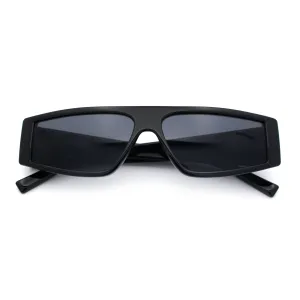 Retro Angular Triangle Narrow Flat Top Plastic Minimal Fashion Sunglasses