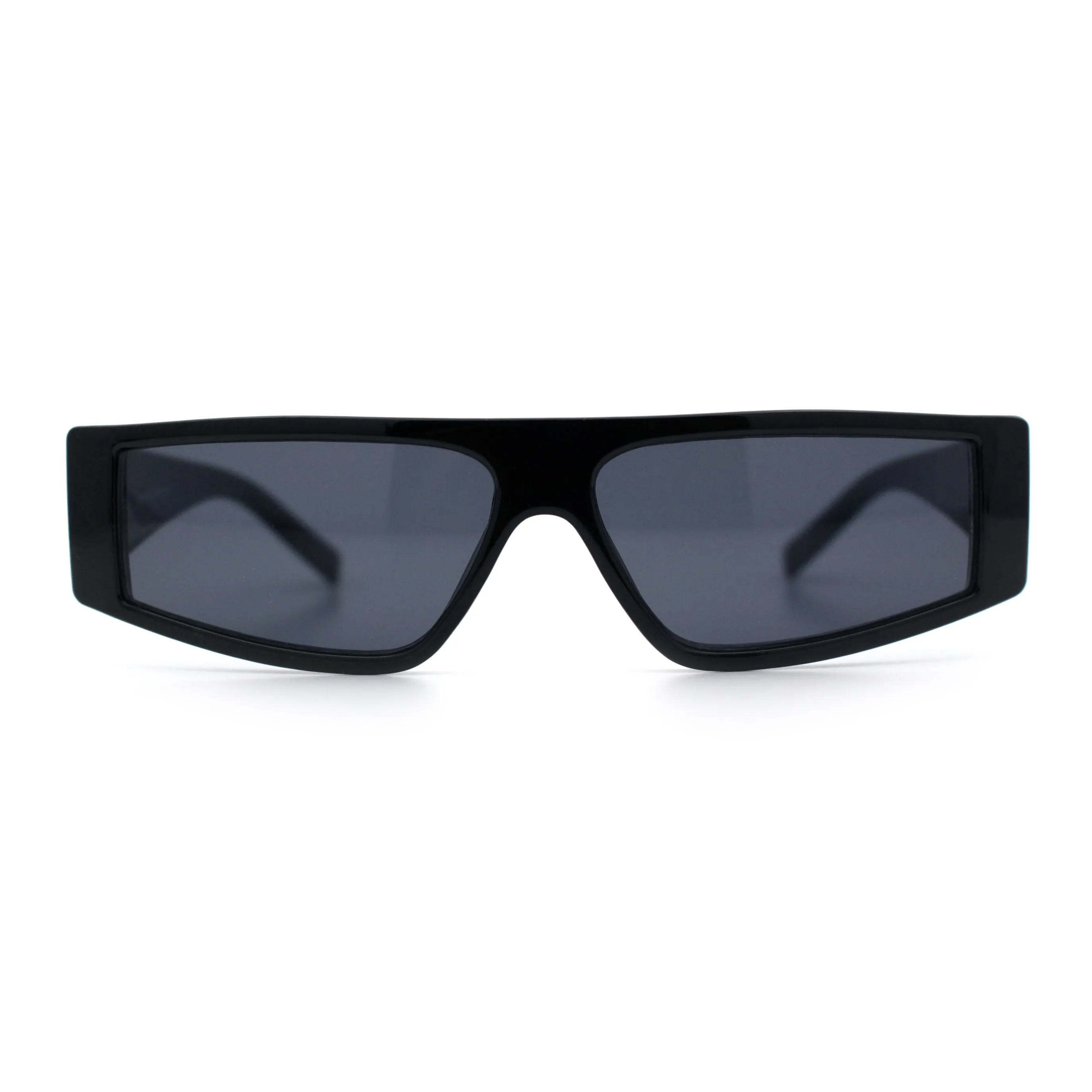 Retro Angular Triangle Narrow Flat Top Plastic Minimal Fashion Sunglasses