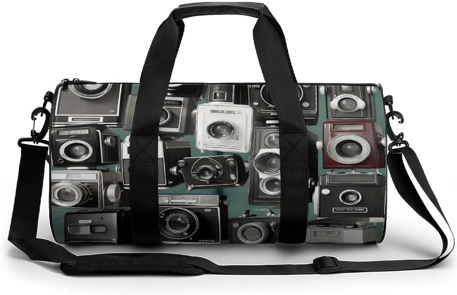 Retro Cool Camera Collection Duffel Bag for Men Women Gym Bag Sports Small Overnight Bag for Travel Weekender, 17.7in/9in/9in, XB0606009