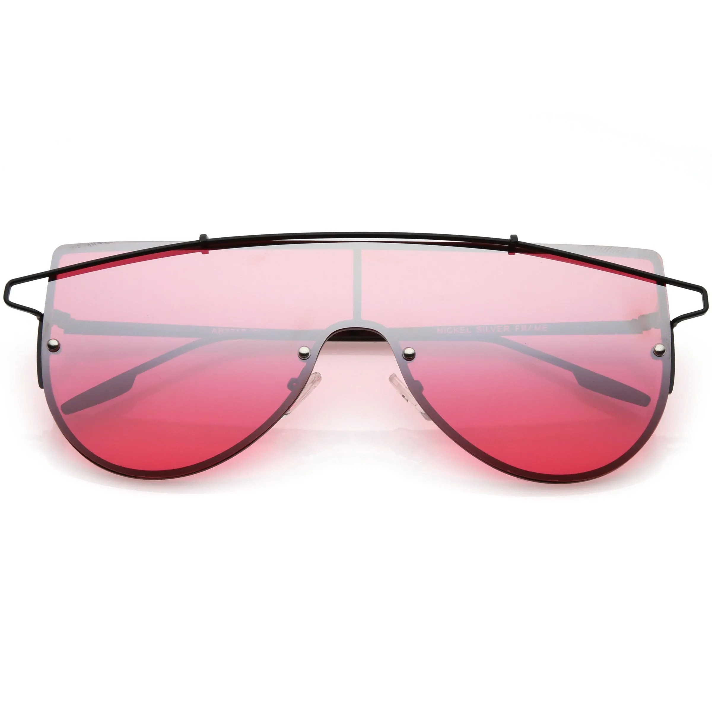 Retro Futuristic Shield Mono Lens Color Tone Sunglasses C484