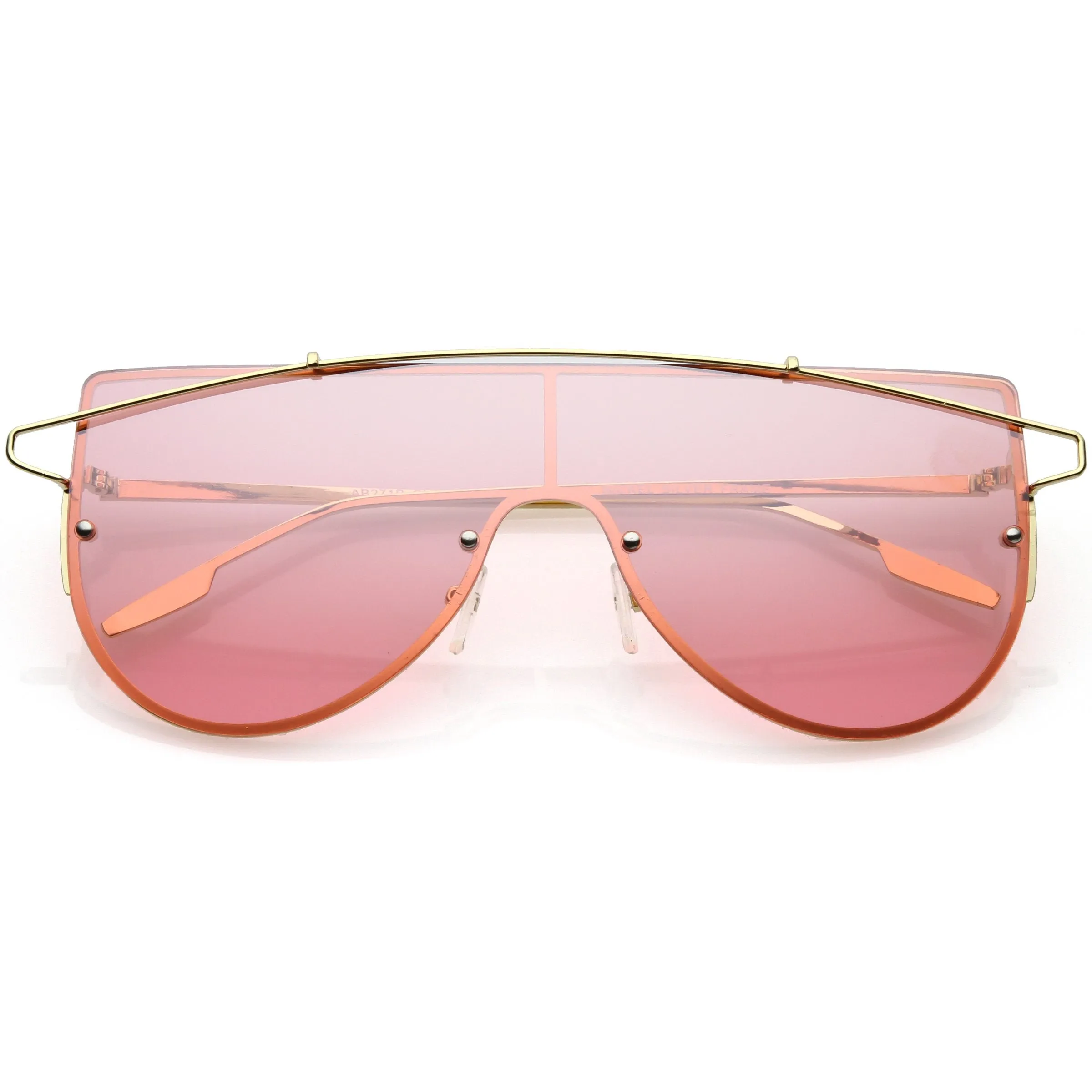 Retro Futuristic Shield Mono Lens Color Tone Sunglasses C484