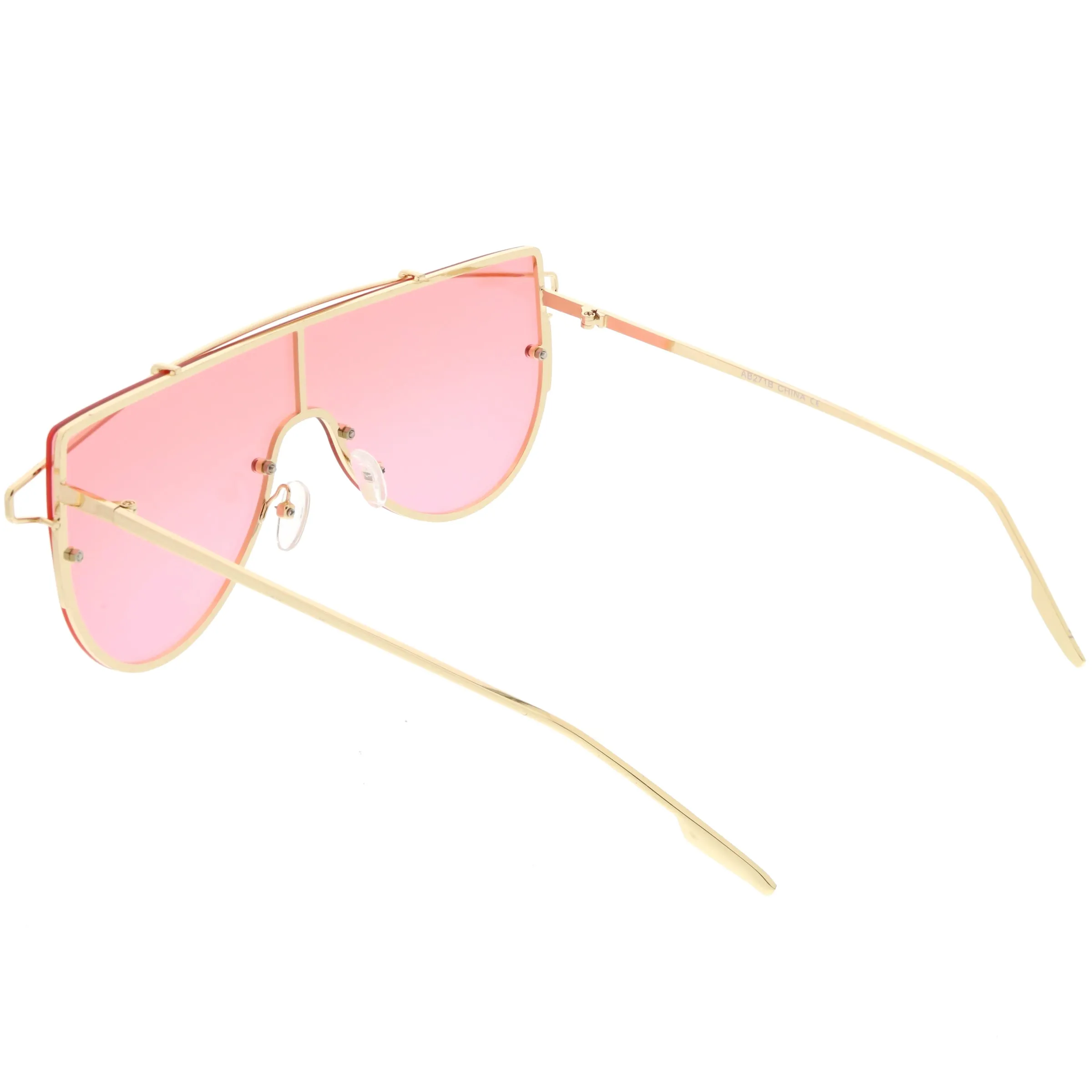 Retro Futuristic Shield Mono Lens Color Tone Sunglasses C484