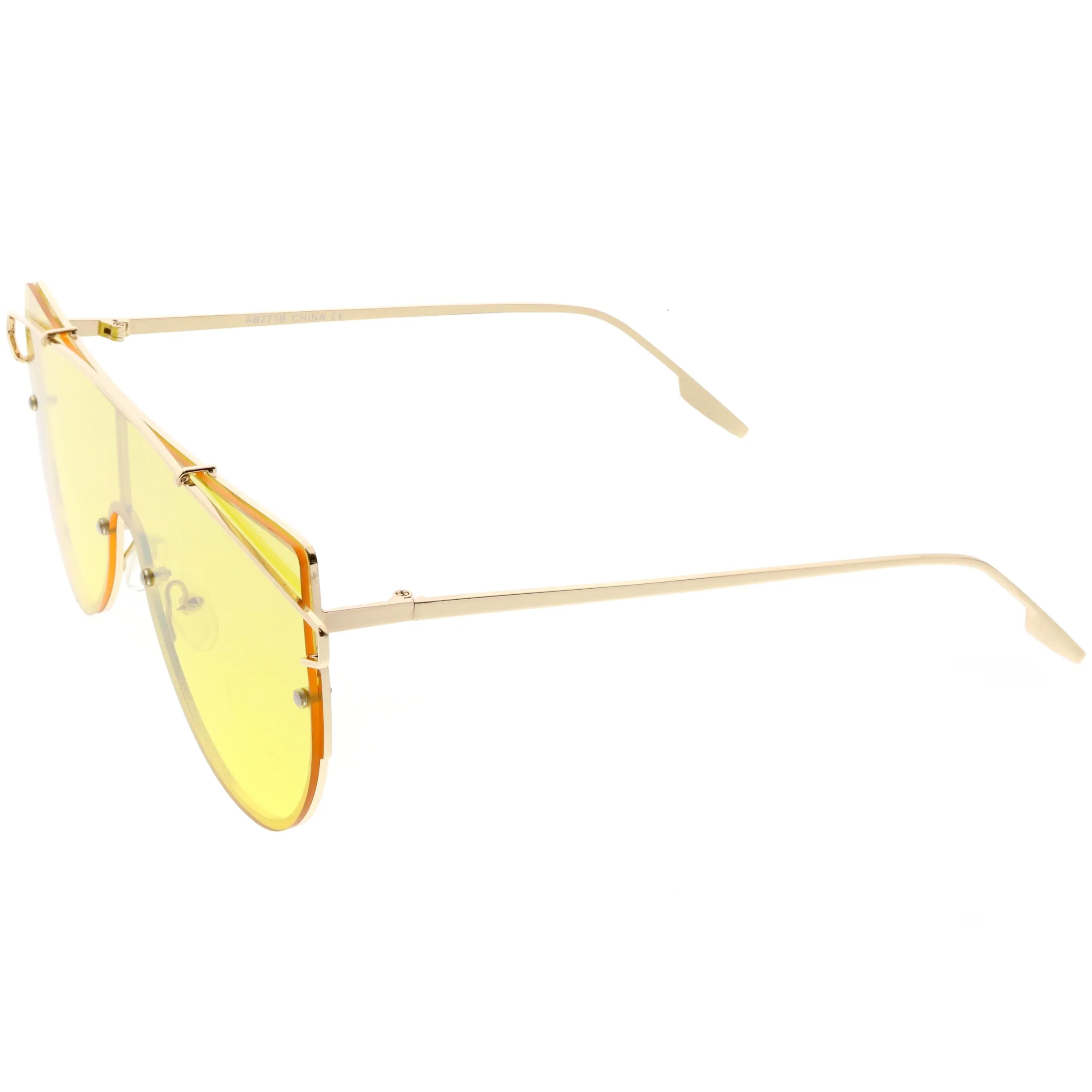 Retro Futuristic Shield Mono Lens Color Tone Sunglasses C484
