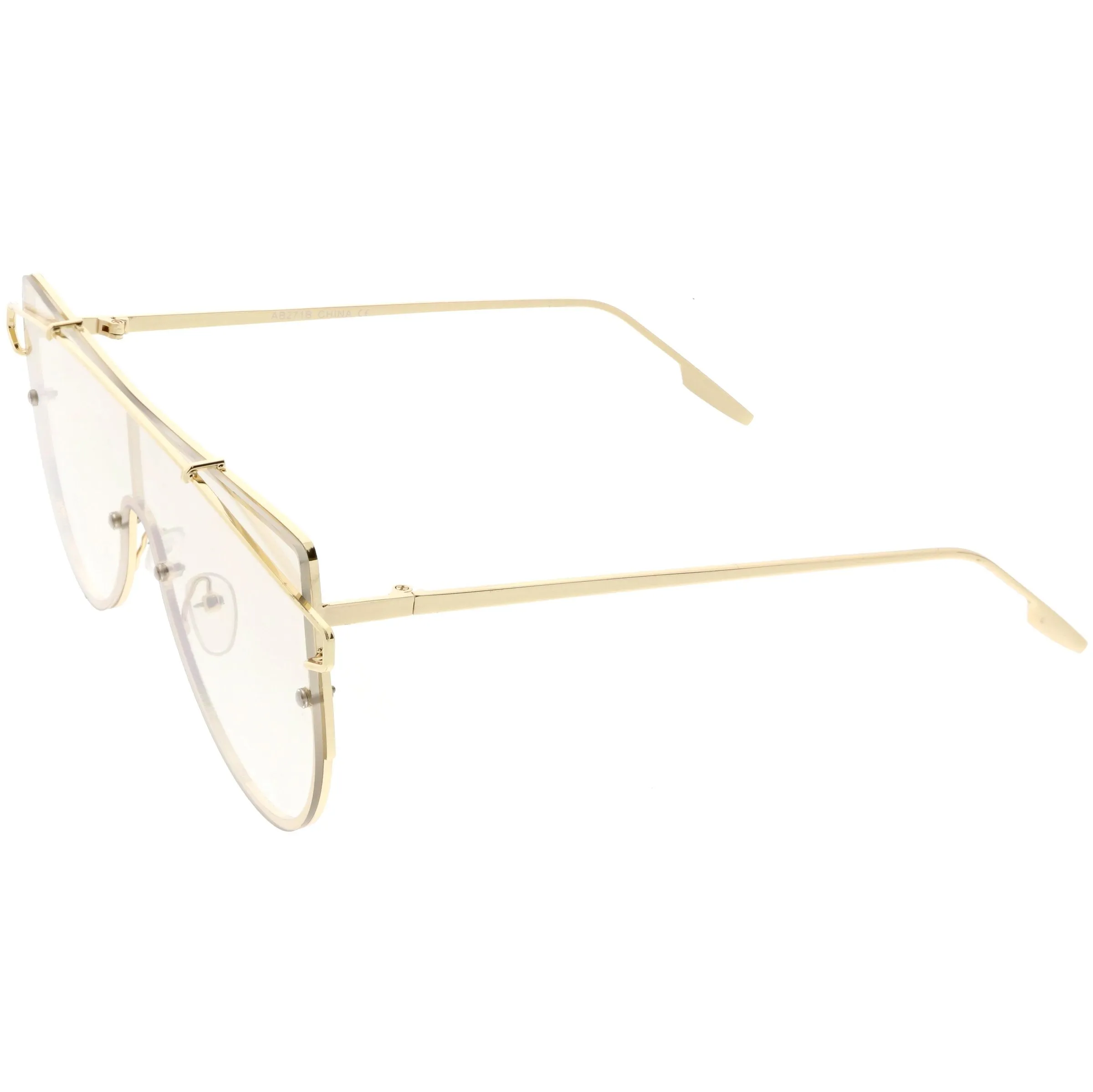 Retro Futuristic Shield Mono Lens Color Tone Sunglasses C484