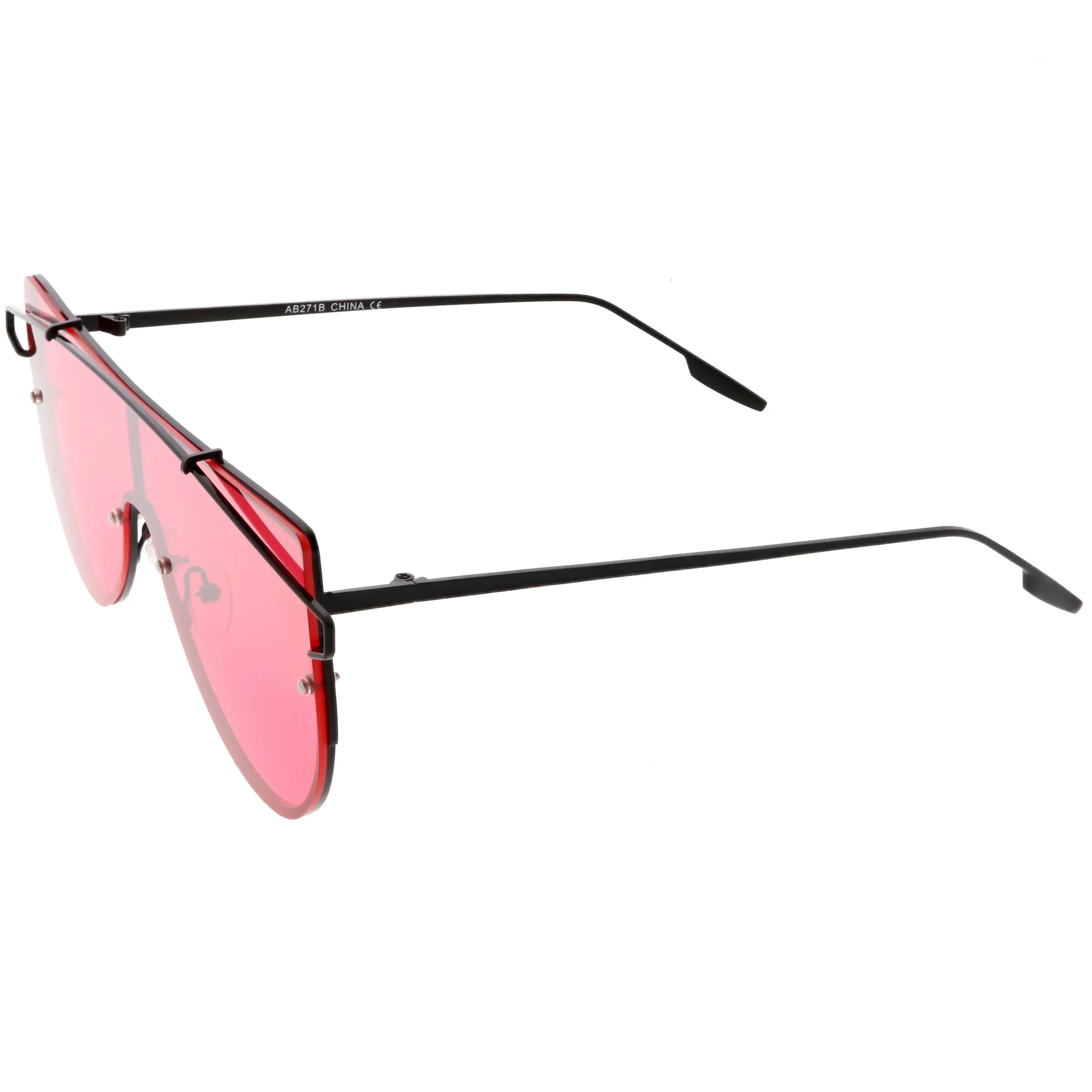 Retro Futuristic Shield Mono Lens Color Tone Sunglasses C484