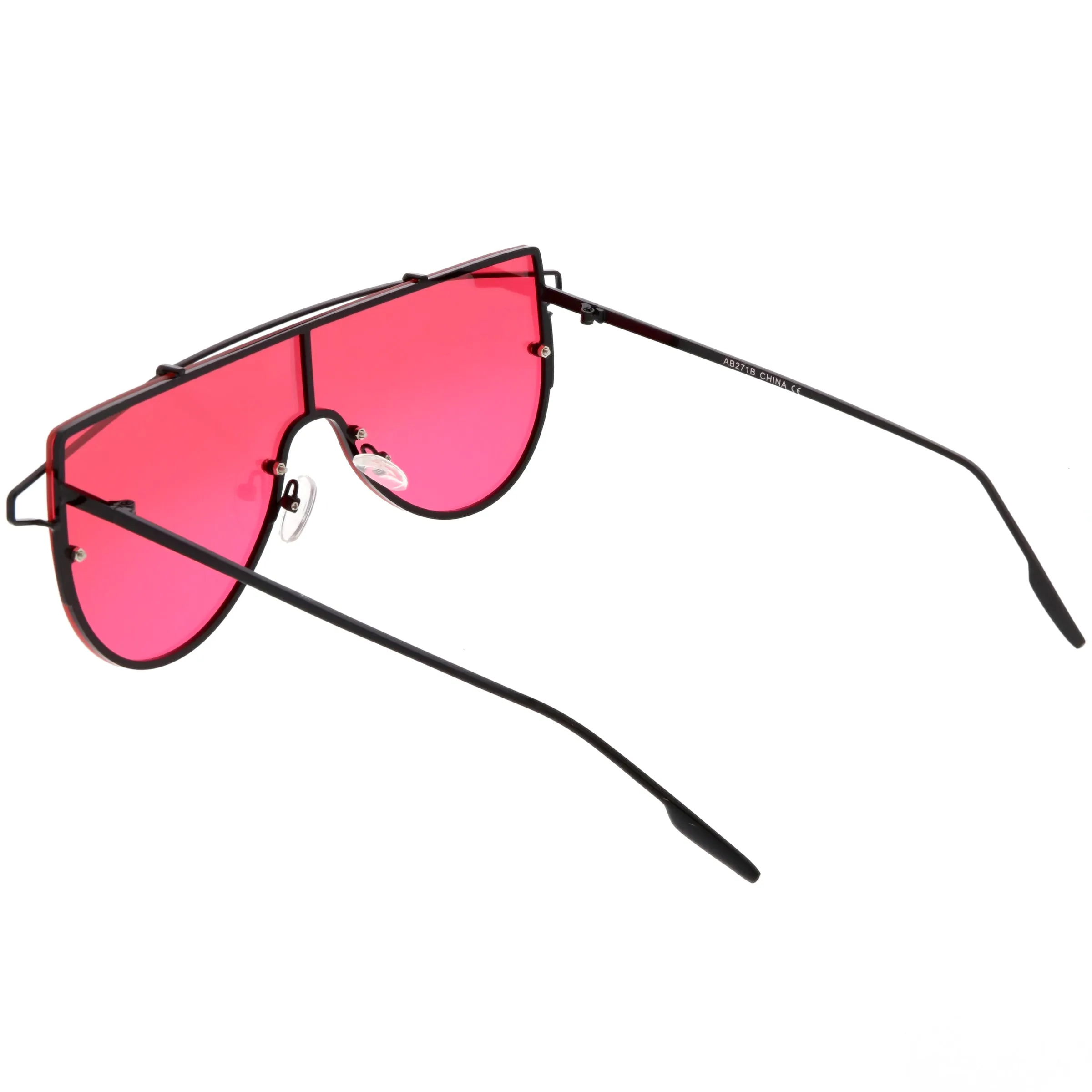 Retro Futuristic Shield Mono Lens Color Tone Sunglasses C484