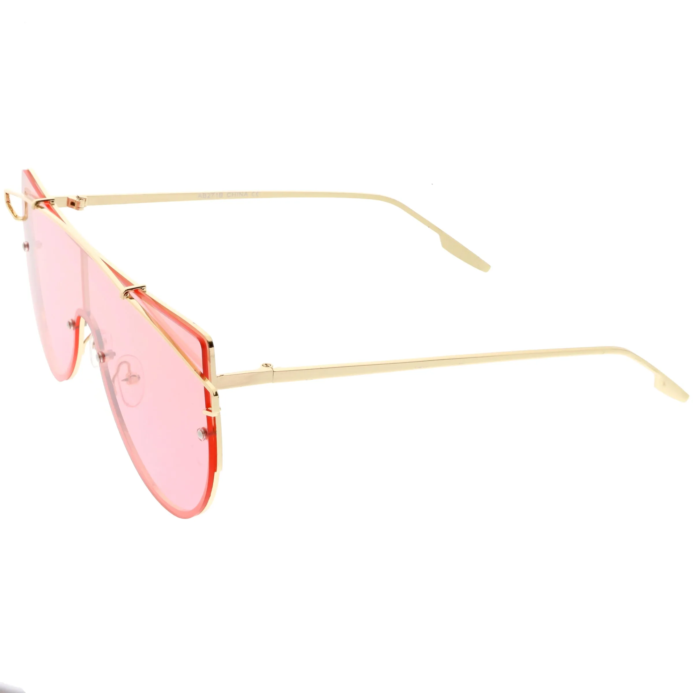 Retro Futuristic Shield Mono Lens Color Tone Sunglasses C484
