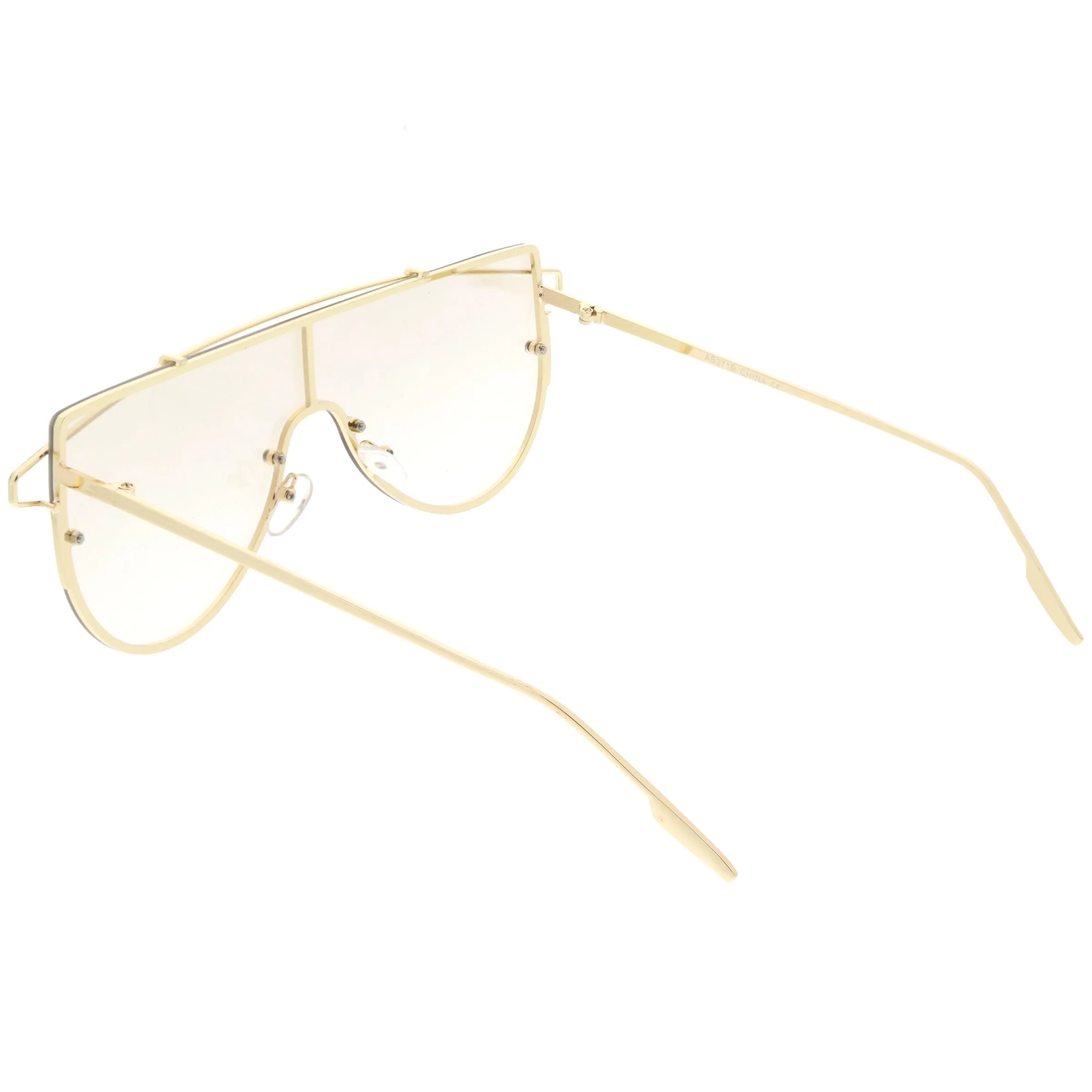 Retro Futuristic Shield Mono Lens Color Tone Sunglasses C484