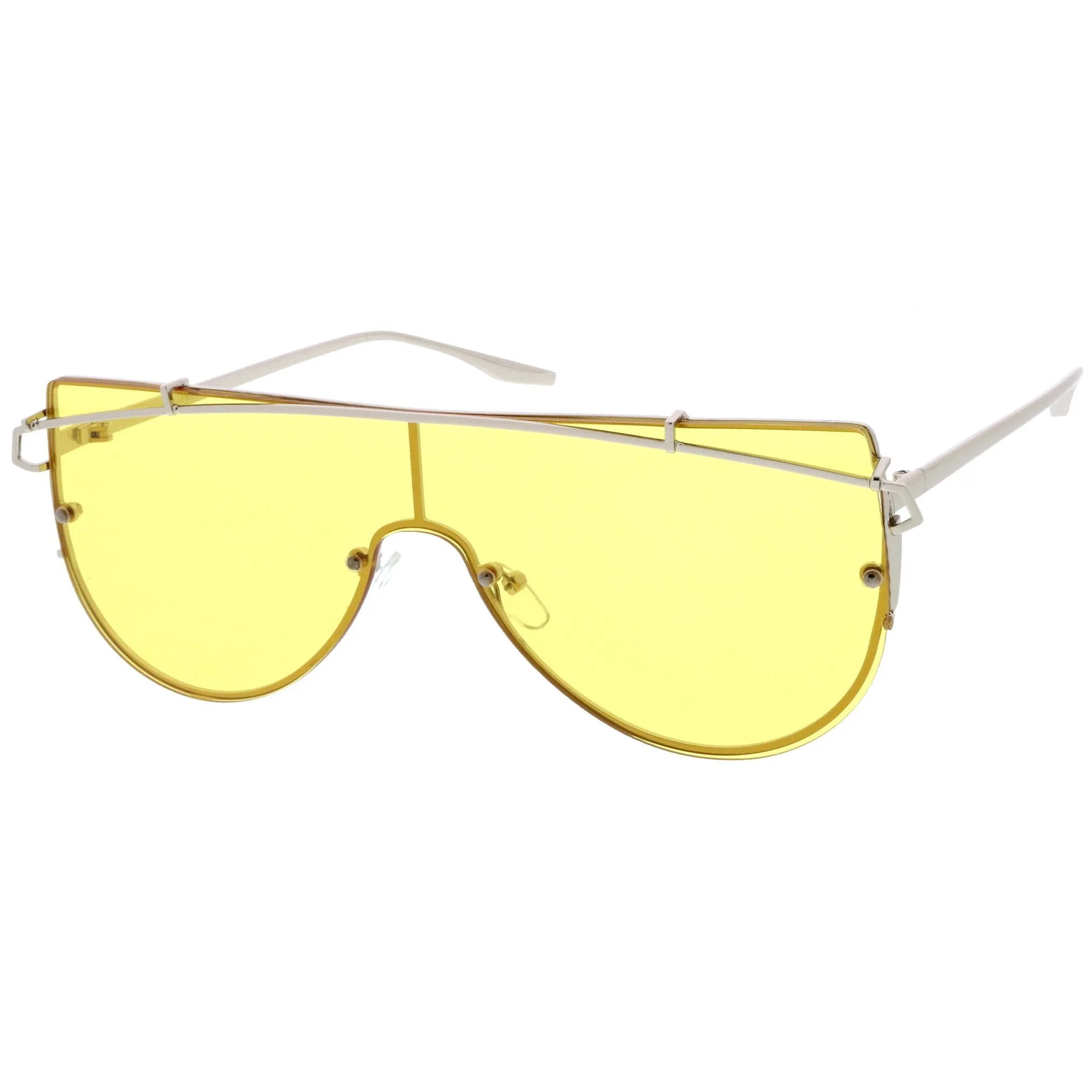 Retro Modern Flat Top Shield Sunglasses A908