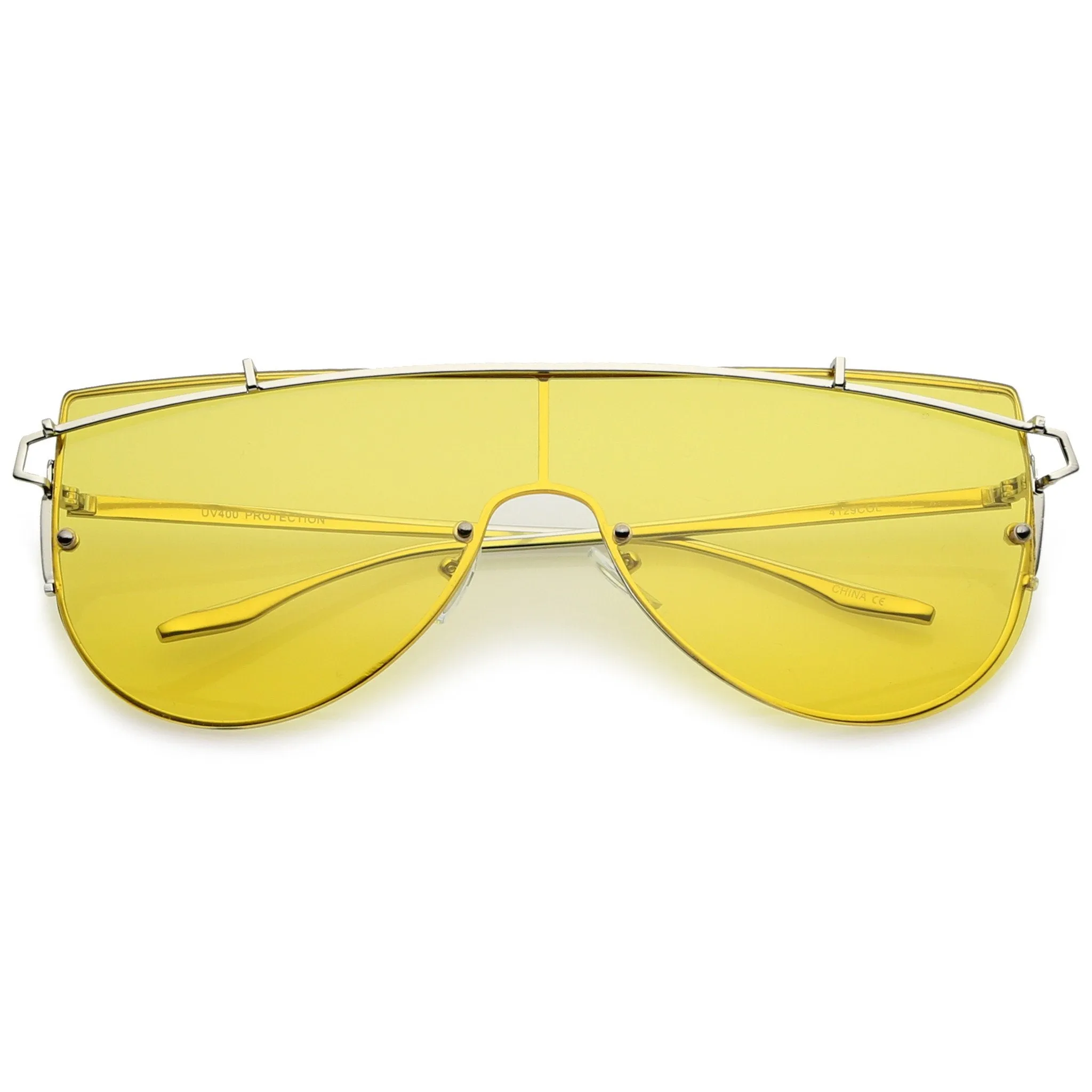 Retro Modern Flat Top Shield Sunglasses A908