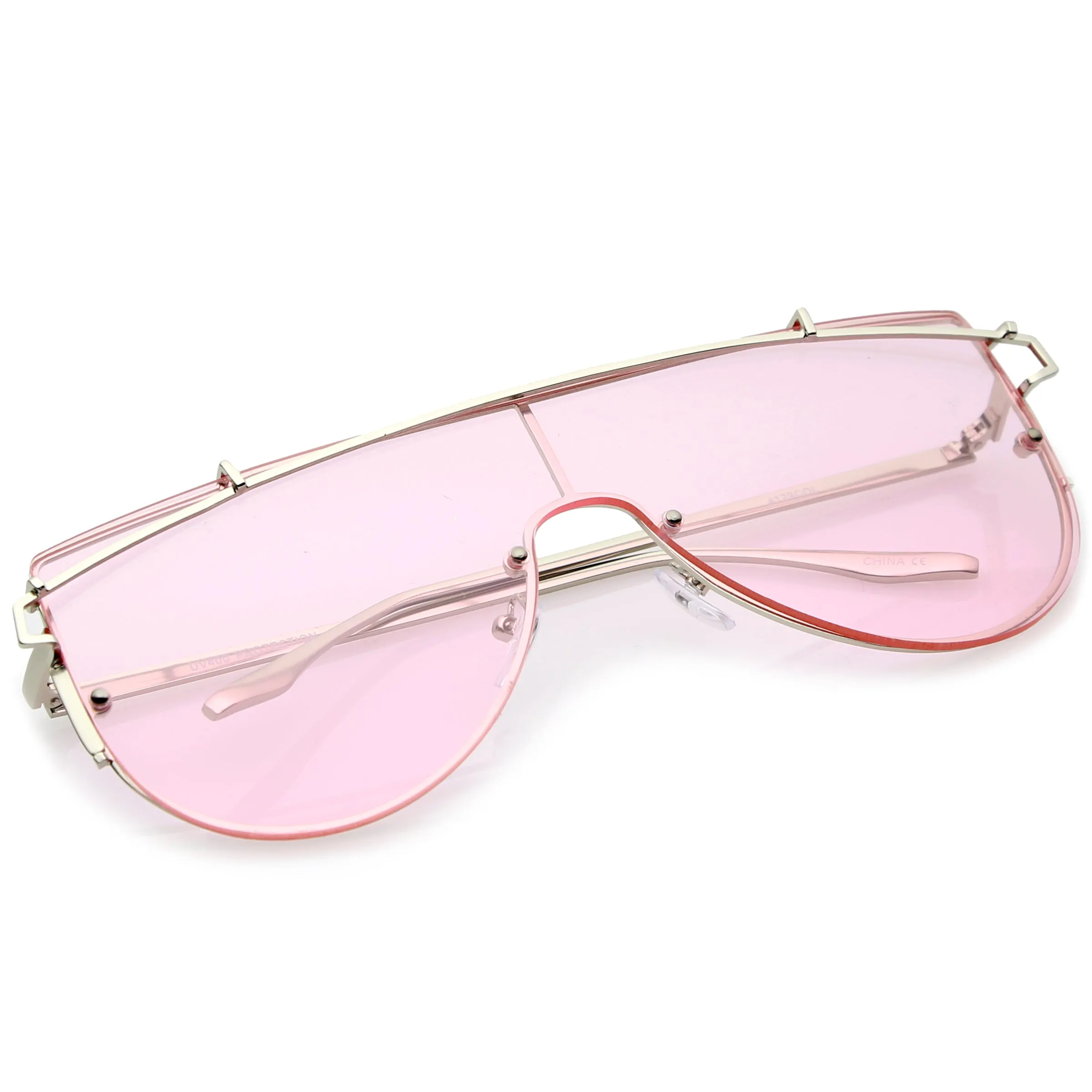 Retro Modern Flat Top Shield Sunglasses A908
