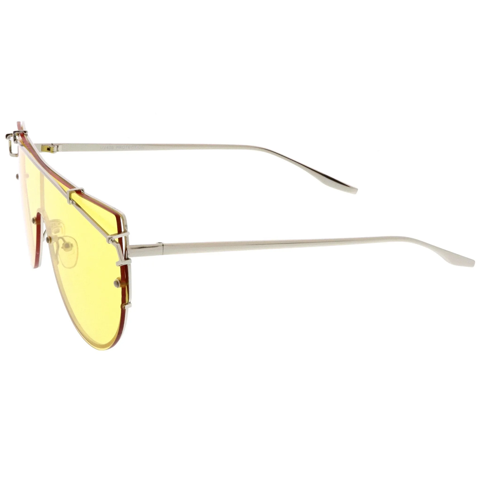 Retro Modern Flat Top Shield Sunglasses A908