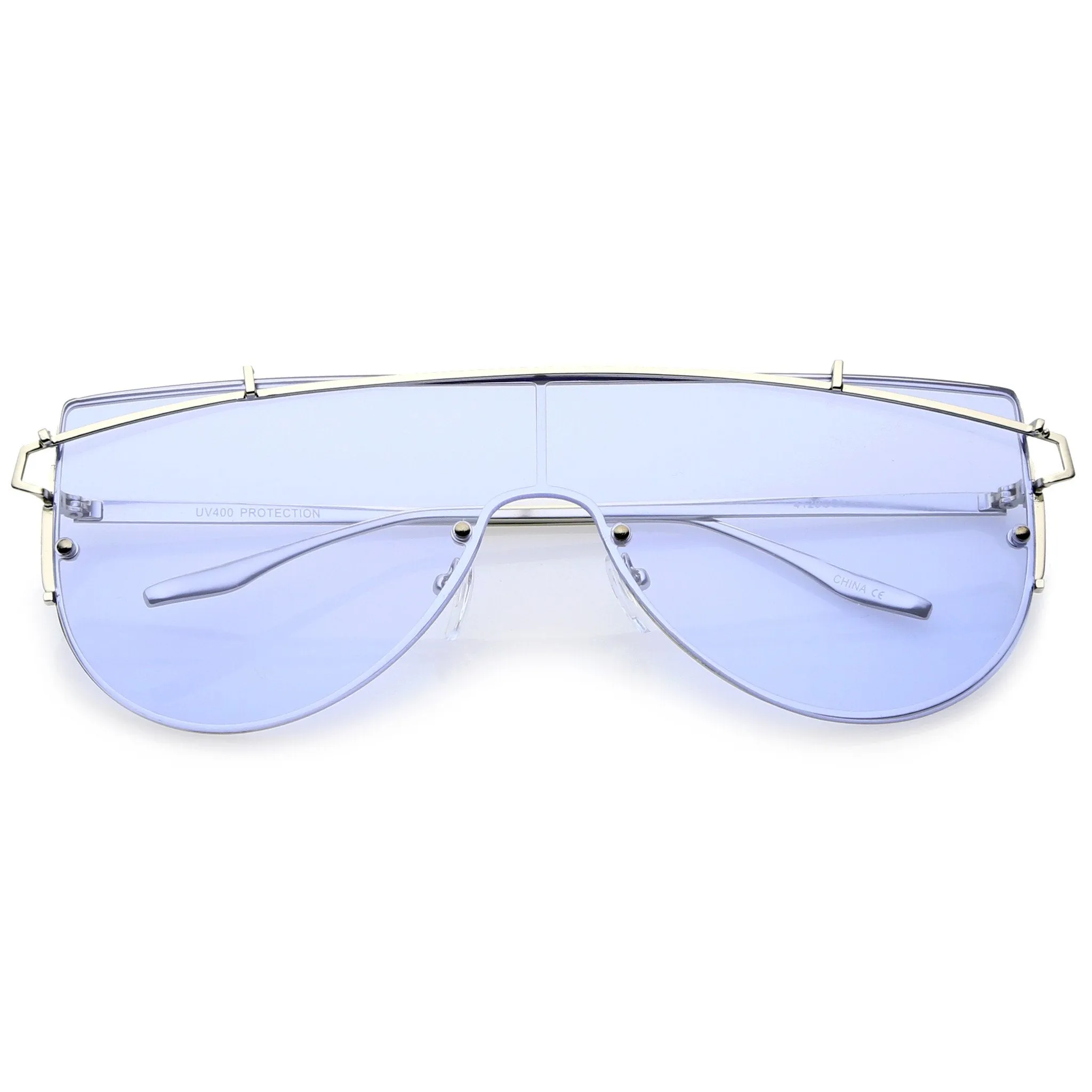 Retro Modern Flat Top Shield Sunglasses A908