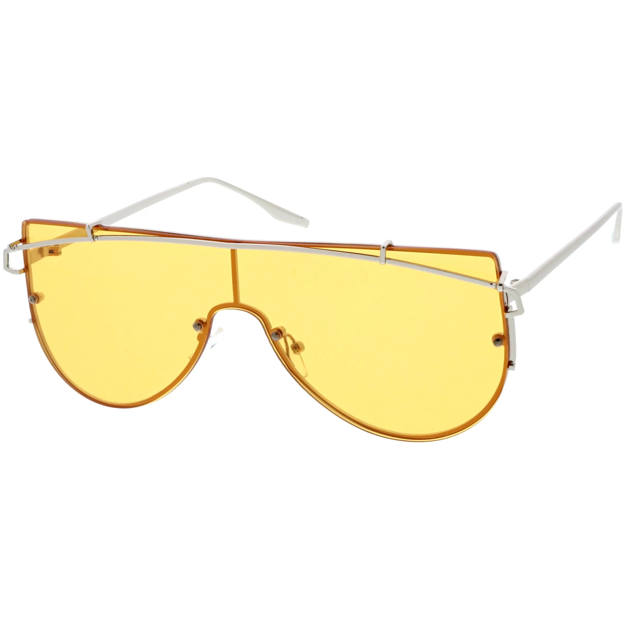 Retro Modern Flat Top Shield Sunglasses A908