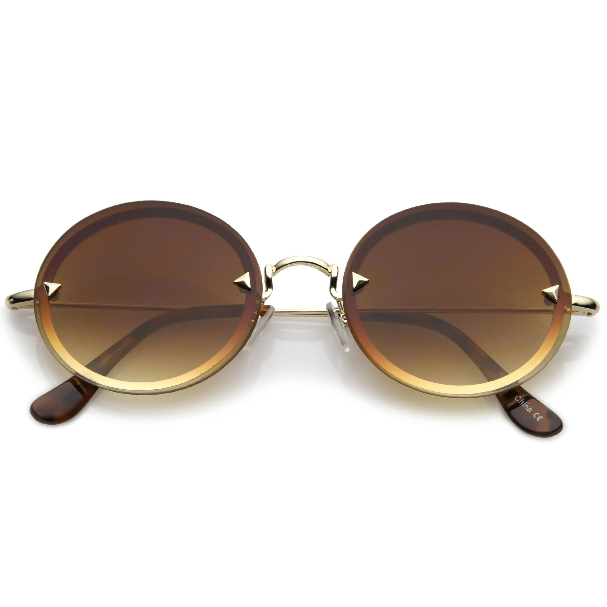 Retro Modern Round Rimless Floating Lens Sunglasses A902