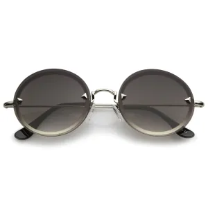 Retro Modern Round Rimless Floating Lens Sunglasses A902