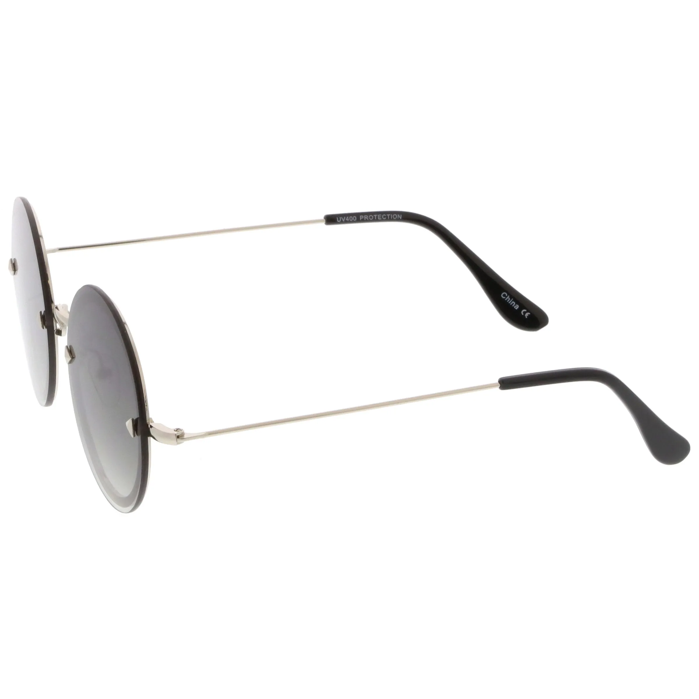 Retro Modern Round Rimless Floating Lens Sunglasses A902