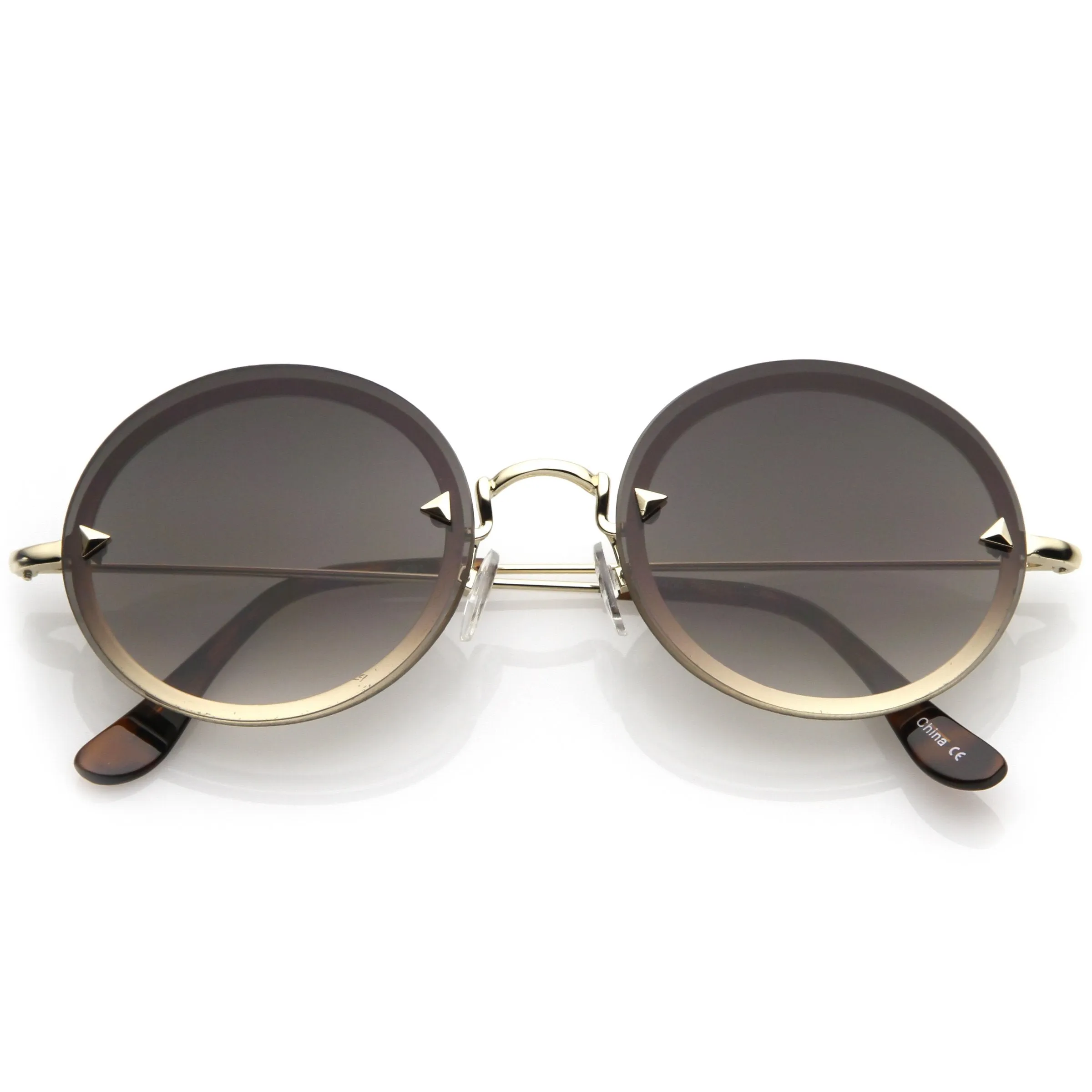 Retro Modern Round Rimless Floating Lens Sunglasses A902