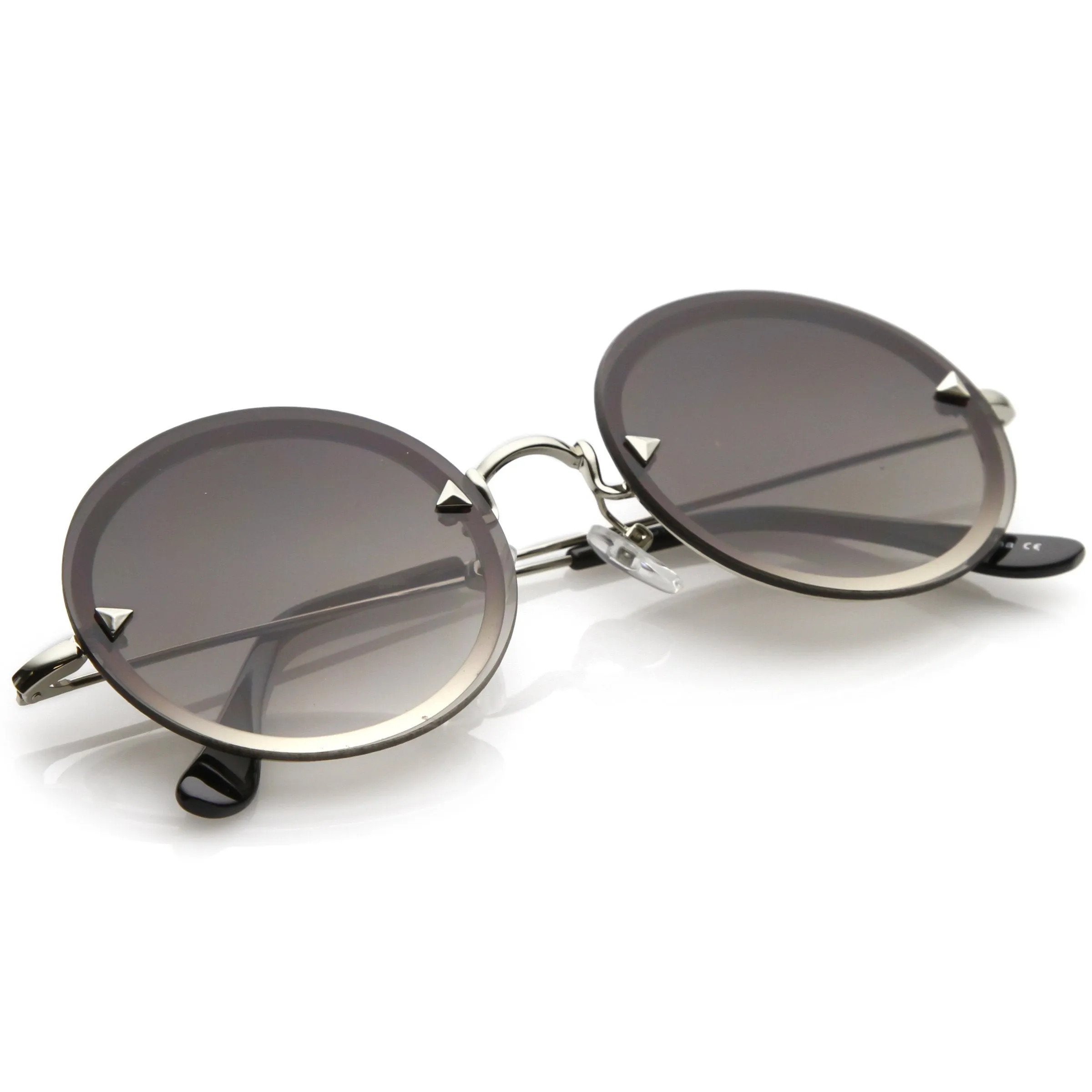 Retro Modern Round Rimless Floating Lens Sunglasses A902