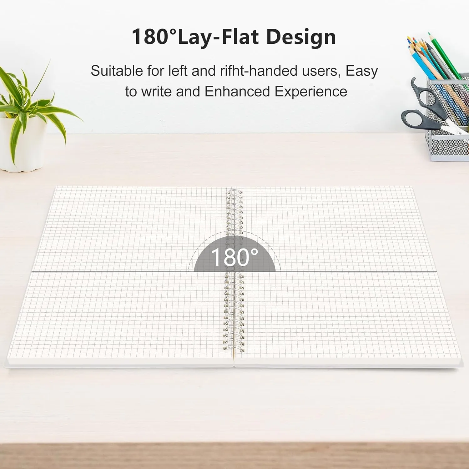 RETTACY Graph Grid Paper Notebook, 2-Pack, 160 Pages per Pack, B5 Medium Size (7.6'' × 10''), 100 GSM Thick Paper, Spiral-bound, Flexible Plastic Cover, for Students, Homework, Math, Engineering